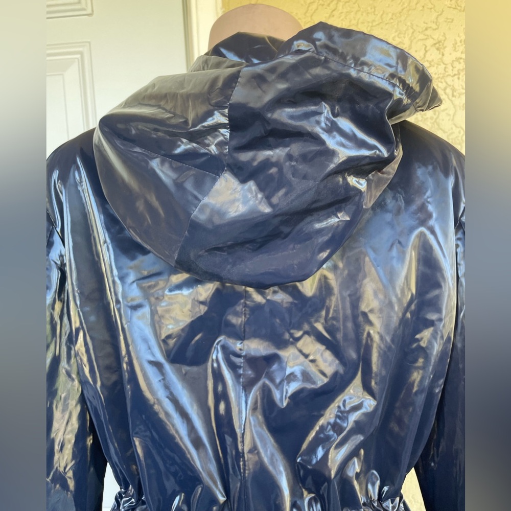 Jane Post Shiny Navy Hooded Utility Jacket - Picture 6 of 16
